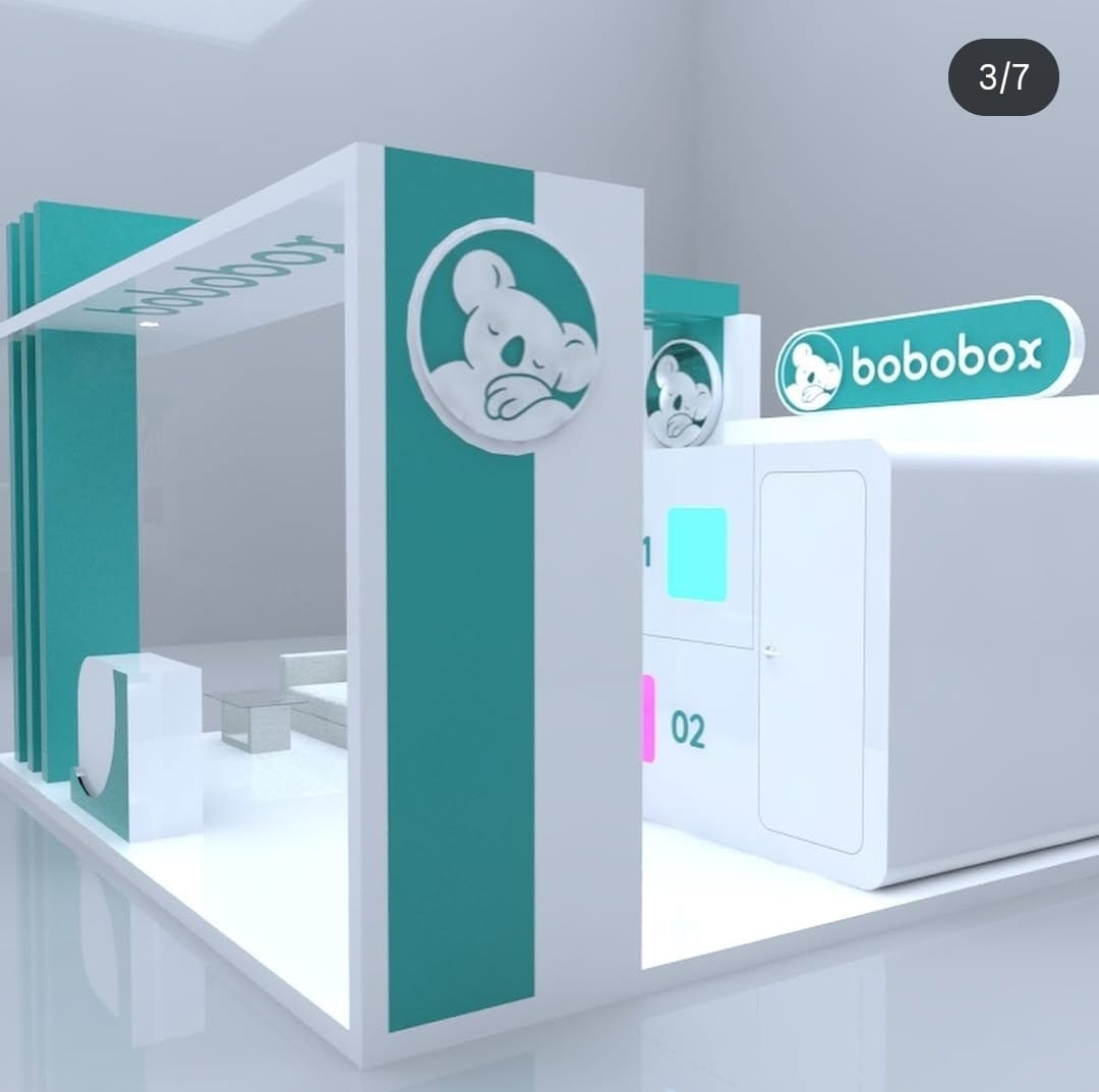 Booth Bobobox — desain hospitality oleh GUTHDESIGN